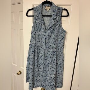 Tuckernuck Blue Floral Midi Button-Front Dress